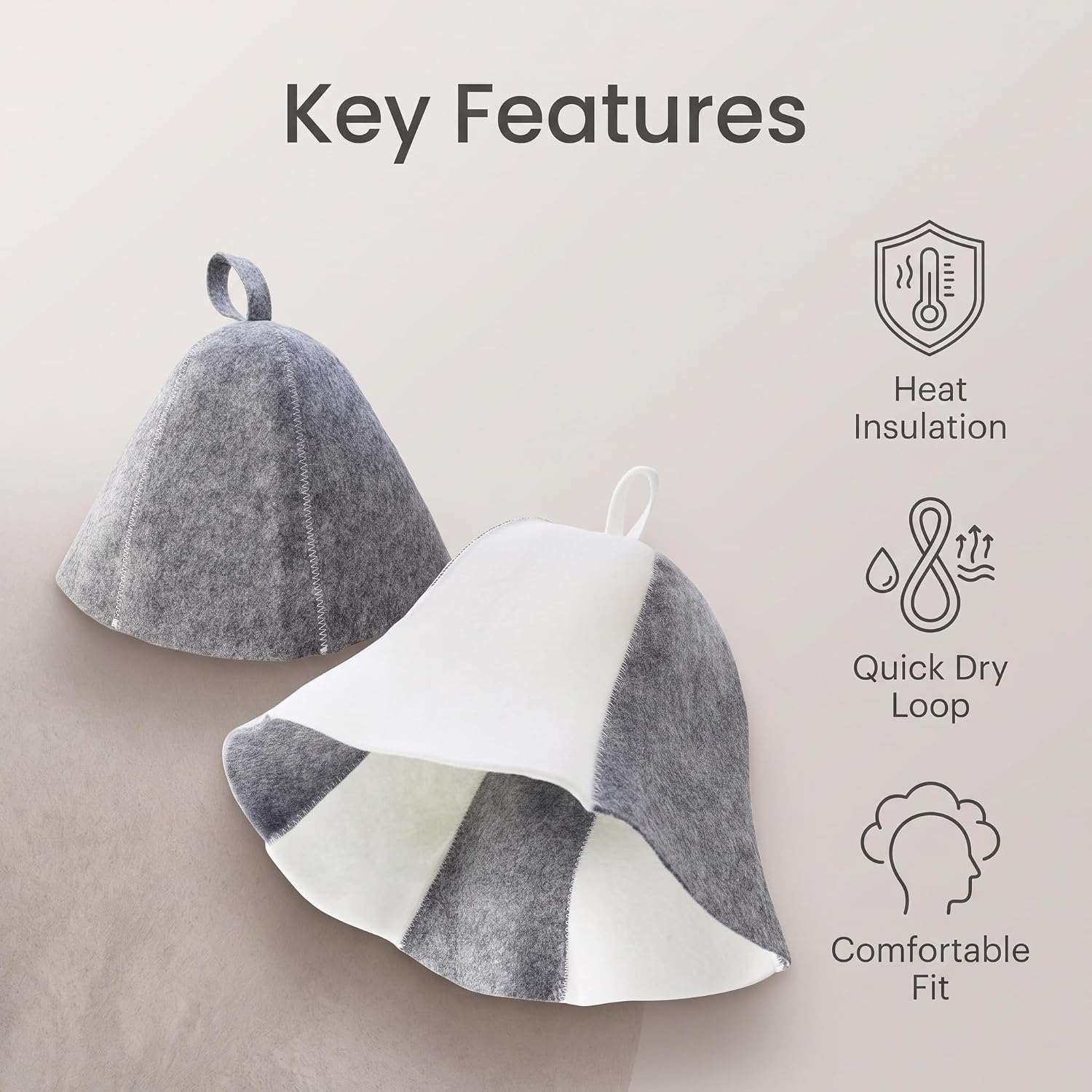 2 Pack Wool Sauna Hat Ukrainian Banya Cap for Men Women Bath House review