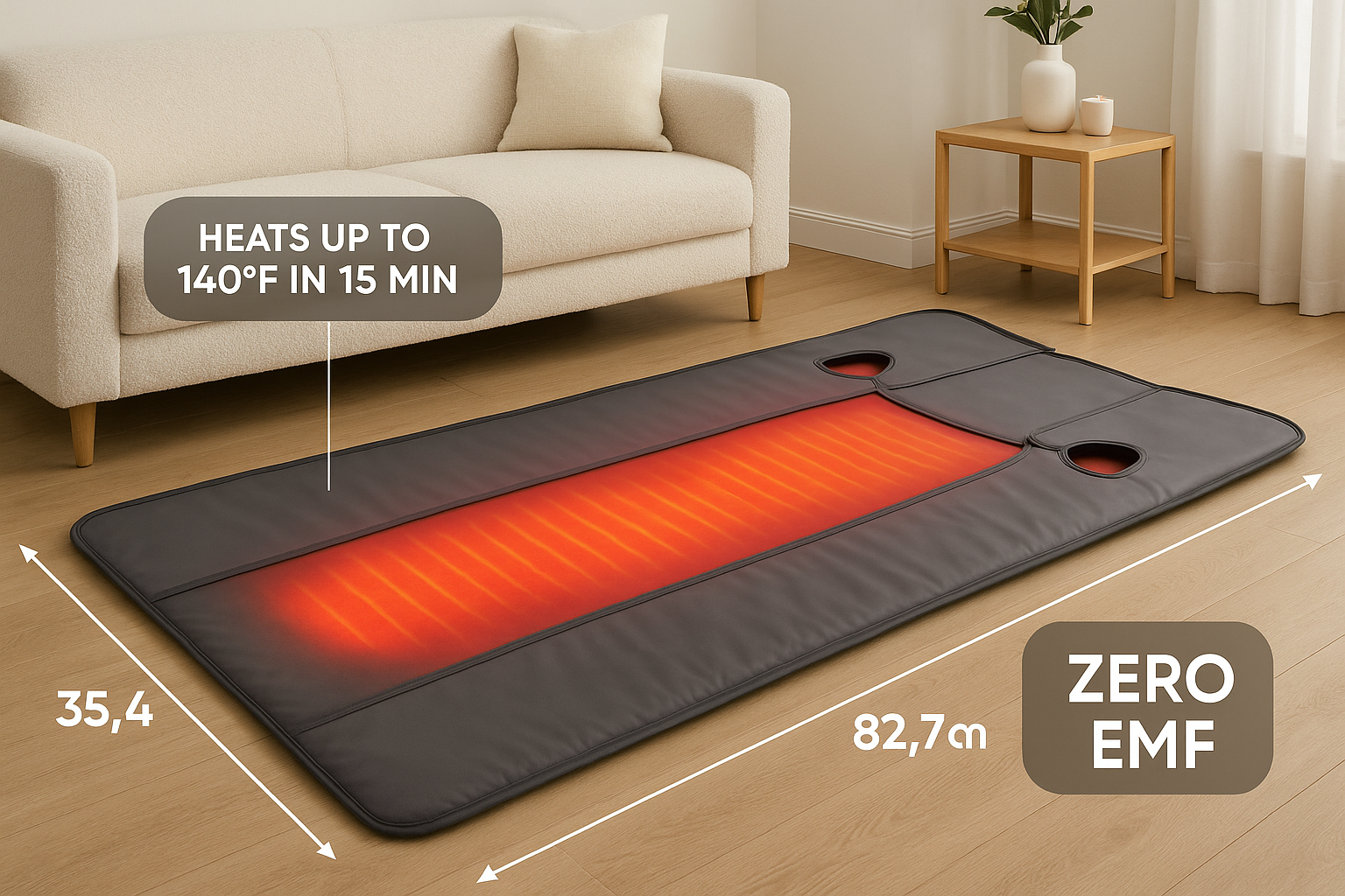 Bestqool Upgraded Infrared Sauna Blanket for Detoxification, 6.9″ x 2.95″ Far Infrared Sauna for Home, Portable Sauna Blanket with Arm Holes, Rapid Heat Up, Zero EMF, 104-167°F